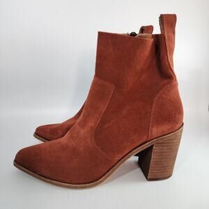 Antonio Melani Red Brown Bishop Suede Boots Women's Size 9.5 M NWT